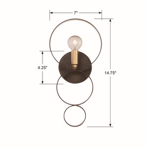 Lana 7'' One Light Wall Sconce, English Bronze / Antique Gold - Alternate Product Image 1.jpg