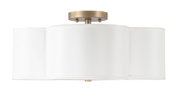 Serina 18" Four Light Semi Flush Mount, Brushed Gold
