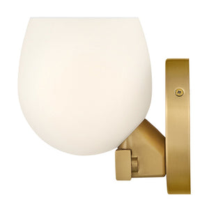 Crux 5" One Light Small Sconce, Lacquered Brass