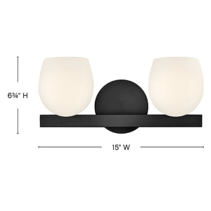 Crux 15" Two Lights Small Vanity, Black