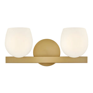 Crux 15" Two Lights Small Vanity, Lacquered Brass