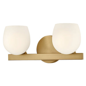 Crux 15" Two Lights Small Vanity, Lacquered Brass