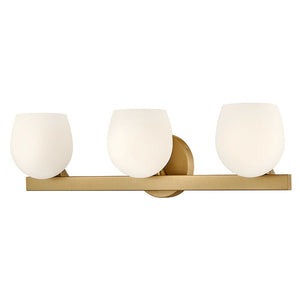 Crux 24" Three Lights Medium Vanity, Lacquered Brass