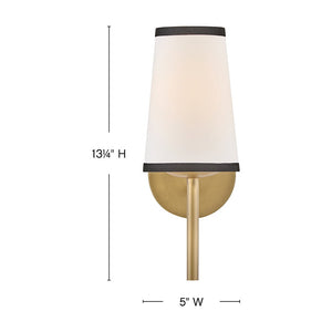 Gauge 5" One Light Medium Sconce, Lacquered Brass