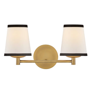 Gauge 16" Two Lights Small Vanity, Lacquered Brass