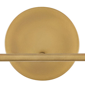 Gauge 16" Two Lights Small Vanity, Lacquered Brass