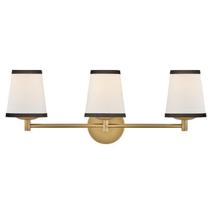 Gauge 24" Three Lights Medium Vanity, Lacquered Brass