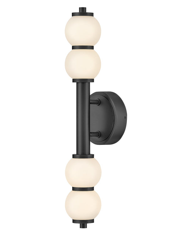 Trigo 6" Large LED Sconce, Black / Etched Opal Glass