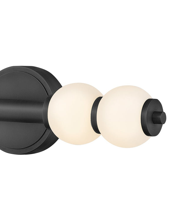 Trigo 6" Large LED Sconce, Black / Etched Opal Glass