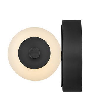 Trigo 6" Large LED Sconce, Black / Etched Opal Glass