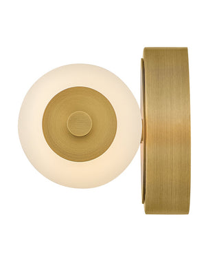 Trigo 6" Large LED Sconce, Lacquered Brass / Etched Opal Glass