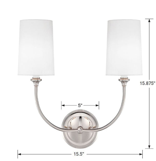 Sylvain 15.5'' Two Light Wall Sconce, Polished Nickel Alt 4.jpg