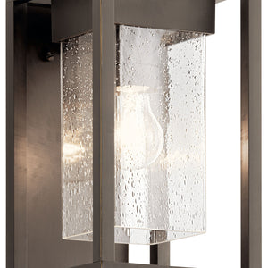 Burtrum 12" One Light Outdoor Wall Light, Clear Seeded Glass / Olde Bronze