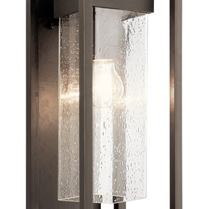 Burtrum 16" One Light Outdoor Wall Light, Clear Seeded Glass / Olde Bronze