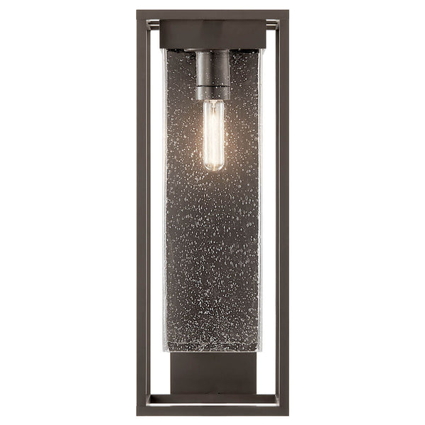 Burtrum 24" One Light Outdoor Wall Light, Clear Seeded Glass / Olde Bronze