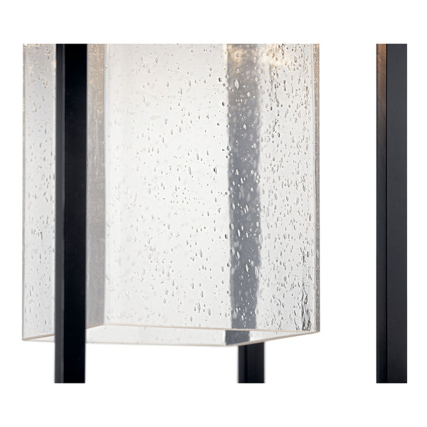 Burtrum 21" One Light Outdoor Pendant, Clear Seeded Glass / Black