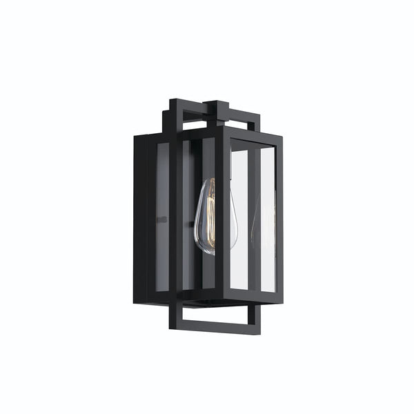 Sebastian 12" One Light Wall Light, Clear Glass / Black