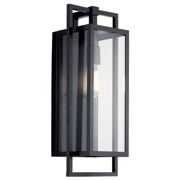 Sebastian 20" One Light Wall Light, Clear Glass / Black