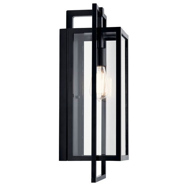 Sebastian 20" One Light Wall Light, Clear Glass / Black