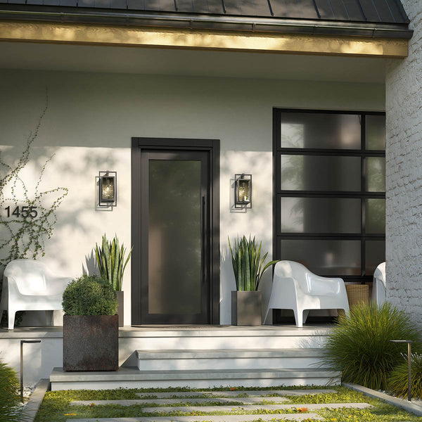 Sebastian 20" One Light Wall Light, Clear Glass / Black