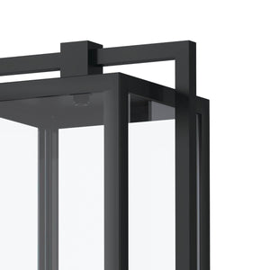 Sebastian 21" One Light Post Light, Clear Glass / Black
