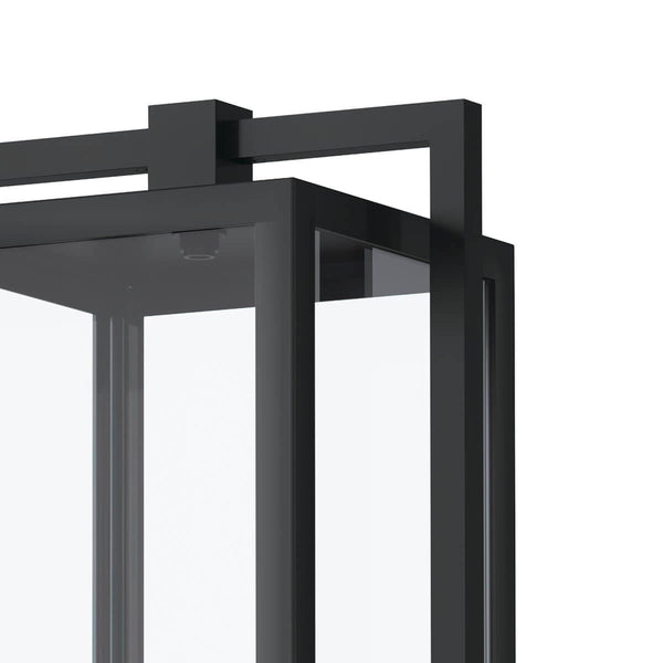 Sebastian 21" One Light Post Light, Clear Glass / Black