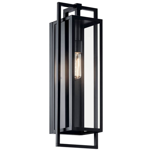 Sebastian 24" One Light Wall Light, Clear Glass / Black