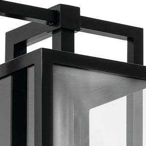 Sebastian 24" One Light Wall Light, Clear Glass / Black