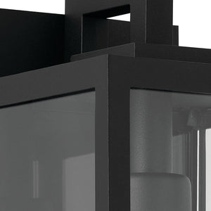 Turner 6" One Light Outdoor Wall Light, Clear Glass / Textured Black