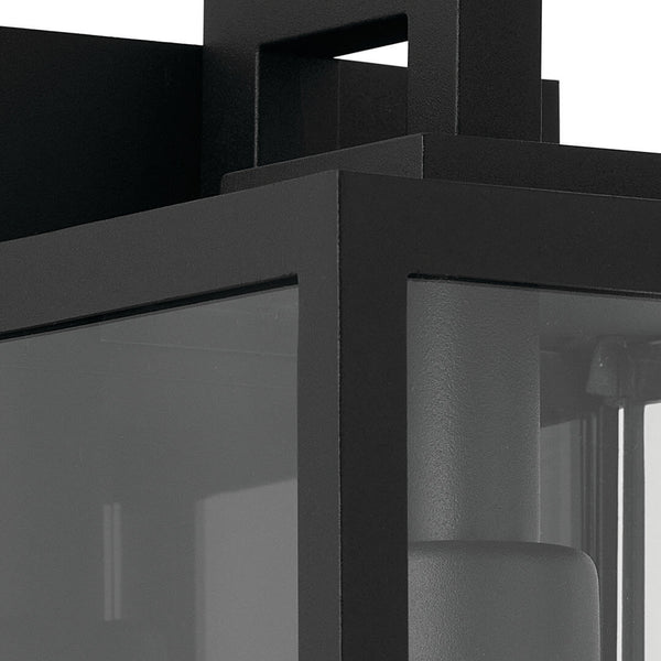 Turner 6" One Light Outdoor Wall Light, Clear Glass / Textured Black