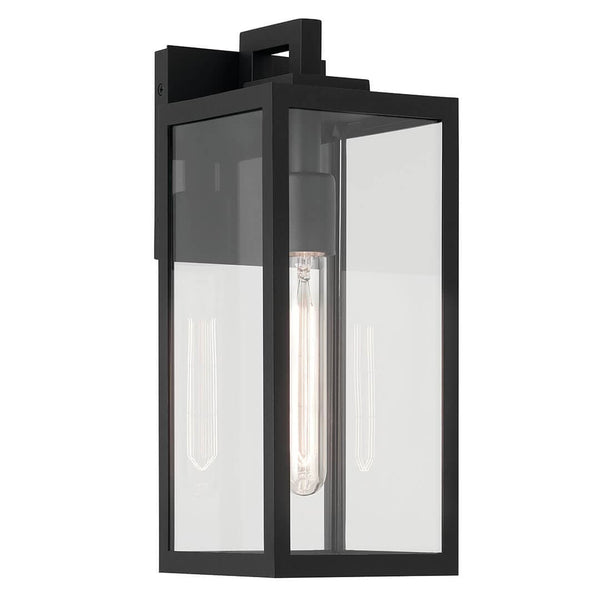 Turner 6" One Light Outdoor Wall Light, Clear Glass / Textured Black