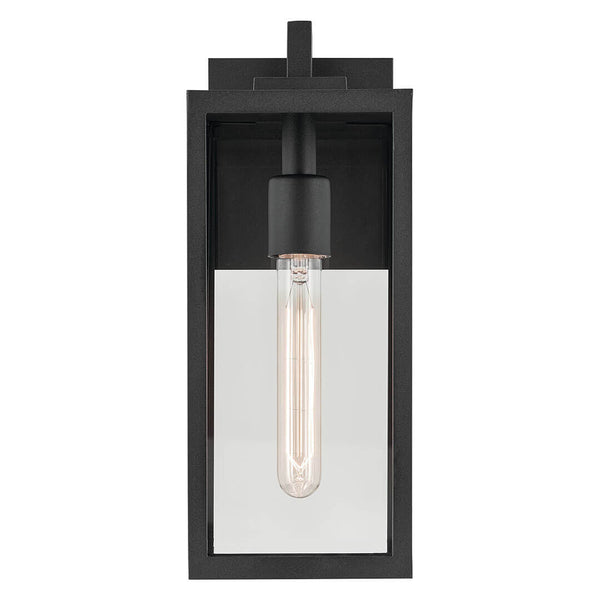 Turner 6" One Light Outdoor Wall Light, Clear Glass / Textured Black