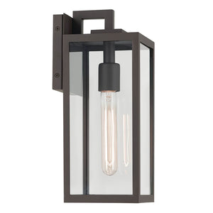 Turner 6" One Light Outdoor Wall Light, Clear Glass / Olde Bronze
