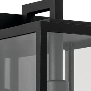 Turner 7" One Light Outdoor Wall Light, Clear Glass / Textured Black