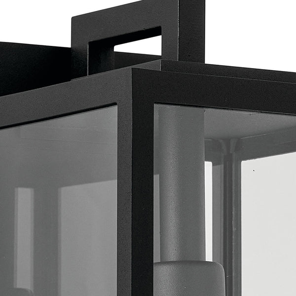 Turner 7" One Light Outdoor Wall Light, Clear Glass / Textured Black