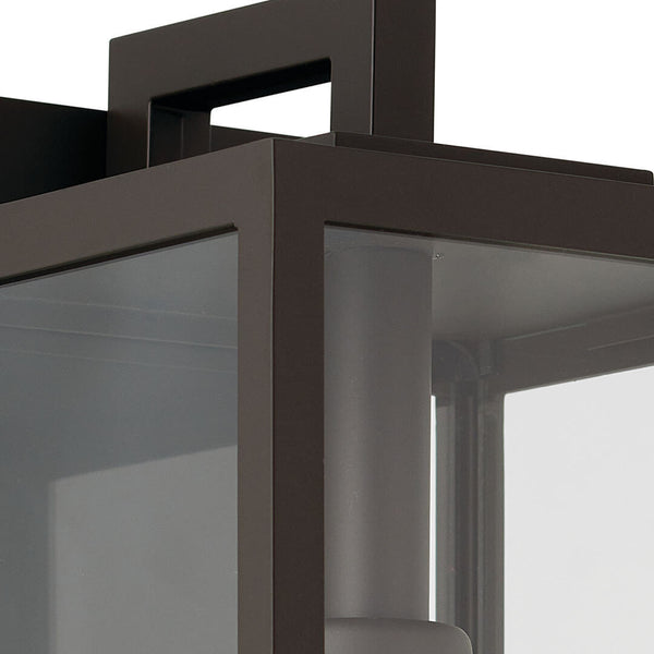 Turner 7" One Light Outdoor Wall Light, Clear Glass / Olde Bronze