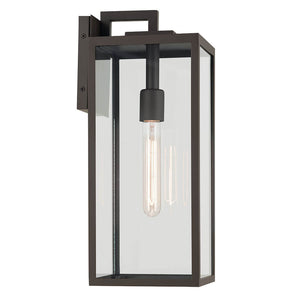 Turner 7" One Light Outdoor Wall Light, Clear Glass / Olde Bronze