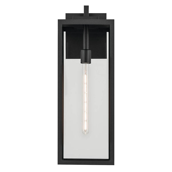 Turner 8" One Light Outdoor Wall Light, Clear Glass / Textured Black