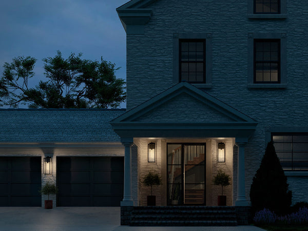 Turner 8" One Light Outdoor Wall Light, Clear Glass / Textured Black