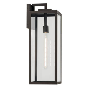 Turner 8" One Light Outdoor Wall Light, Clear Glass / Olde Bronze
