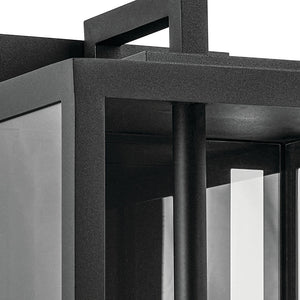 Turner 12" One Light Outdoor Wall Light, Clear Glass / Textured Black