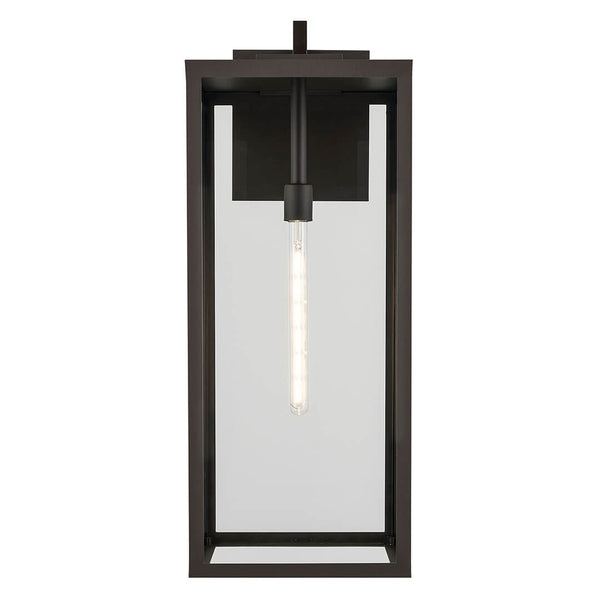 Turner 12" One Light Outdoor Wall Light, Clear Glass / Olde Bronze