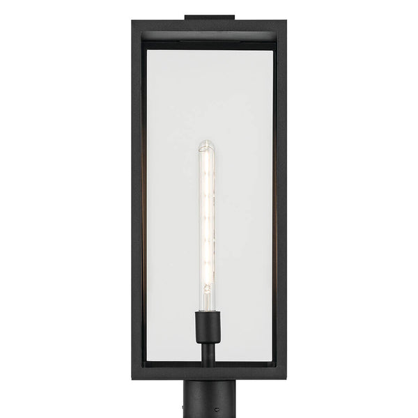 Turner 9" One Light Outdoor Post Light, Clear Glass / Textured Black