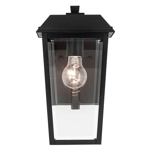 Caldwell 7" One Light Outdoor Wall Light, Clear Glass / Textured Black