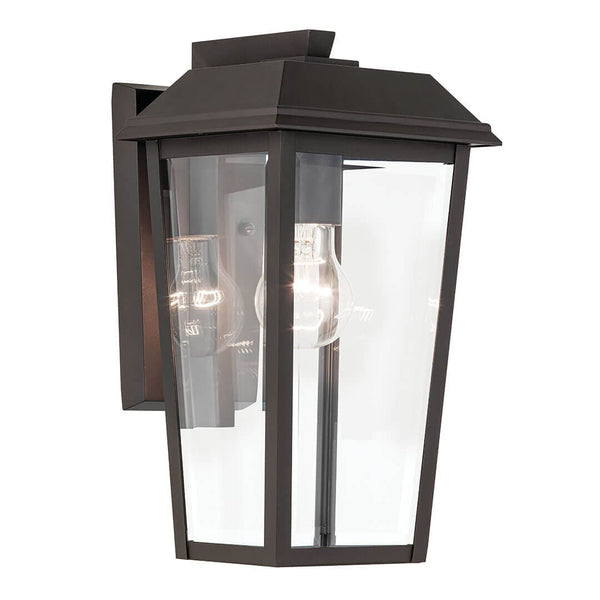 Caldwell 7" One Light Outdoor Wall Light, Clear Glass / Olde Bronze