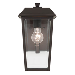Caldwell 7" One Light Outdoor Wall Light, Clear Glass / Olde Bronze