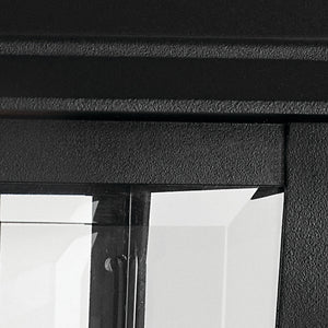 Caldwell 8" One Light Outdoor Wall Light, Clear Glass / Textured Black