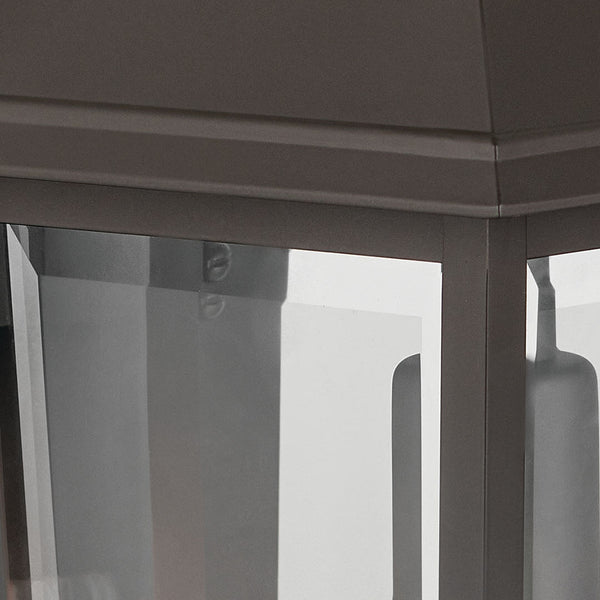 Caldwell 8" One Light Outdoor Wall Light, Clear Glass / Olde Bronze