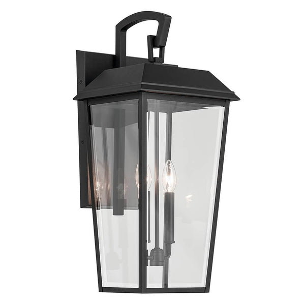 Caldwell 11" Two Lights Outdoor Wall Light, Clear Glass / Textured Black