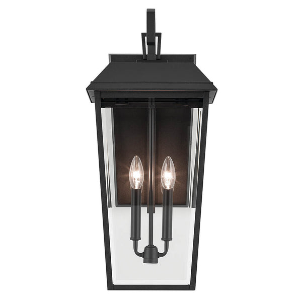 Caldwell 11" Two Lights Outdoor Wall Light, Clear Glass / Textured Black